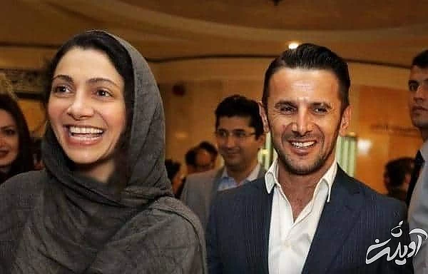 امین حیایی و همسرش